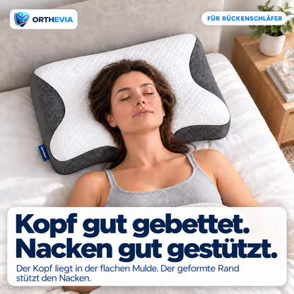 CloudReliva™ Pro in Rückenlage: Kopf in der flachen Mulde, Nacken gestützt