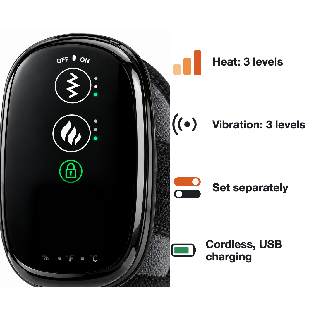 EpauFlex Pro controller: heat and vibration in 3 levels each, set separately, cordless with USB charging