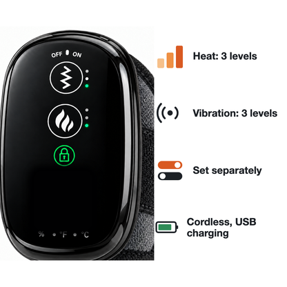 EpauFlex Pro controller: heat and vibration in 3 levels each, set separately, cordless with USB charging