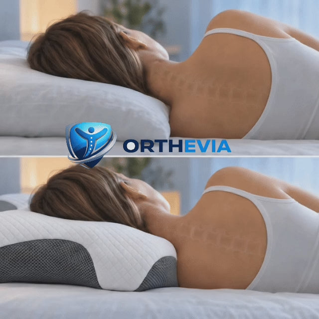 Nacken auf einem normalen Kissen und auf dem CloudReliva™ Pro